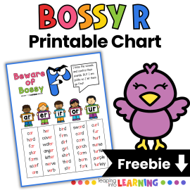 Free Bossy R chart for teaching R sounds and R controlled vowels