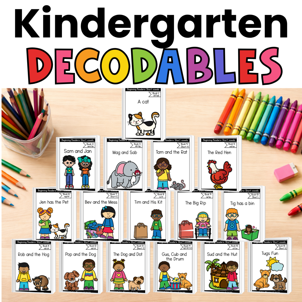 A collection of early reader books and beginner reading books designed to help children practice short vowels and develop strong short vowel sounds through simple, decodable texts.